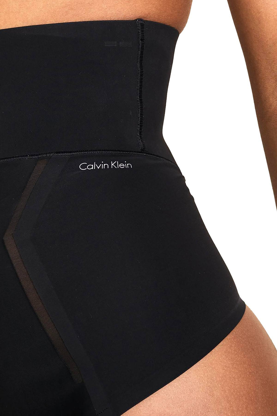 Calvin Klein Black Label Sculpted Moderate Control High Waist Thong in Black