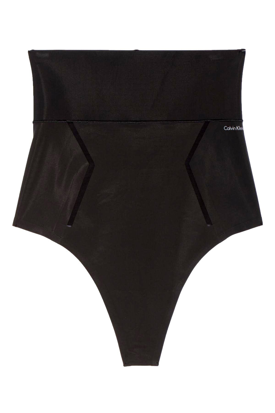 Calvin Klein Black Label Sculpted Moderate Control High Waist Thong in Black