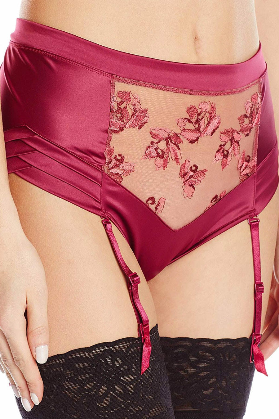 Calvin Klein Black Label Temptation Floral Embroidery High Waisted Hipster in Lust Fuchsia