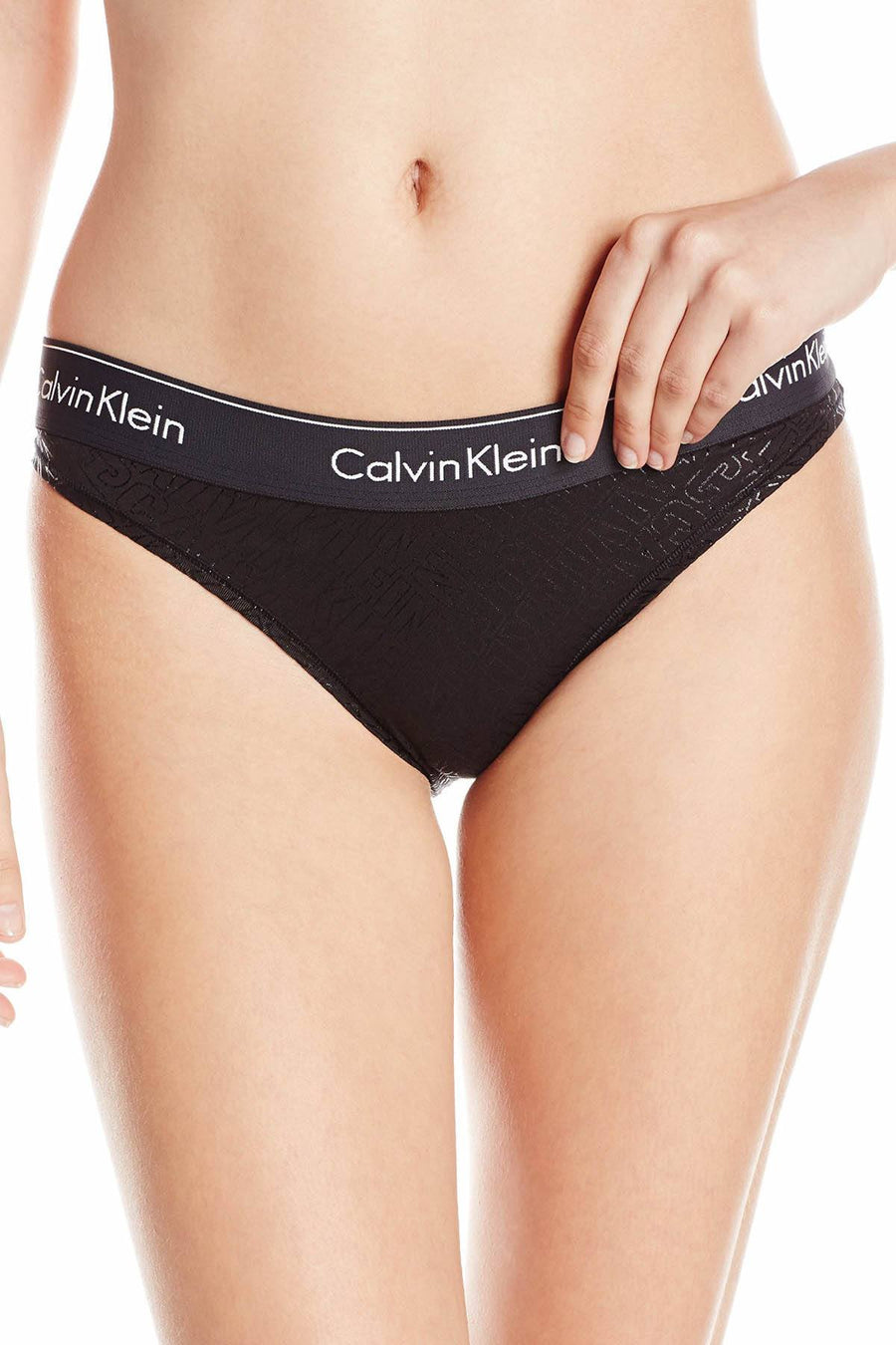Calvin Klein Black Logo Modern Bralette, Bikini & Hair Tie Set