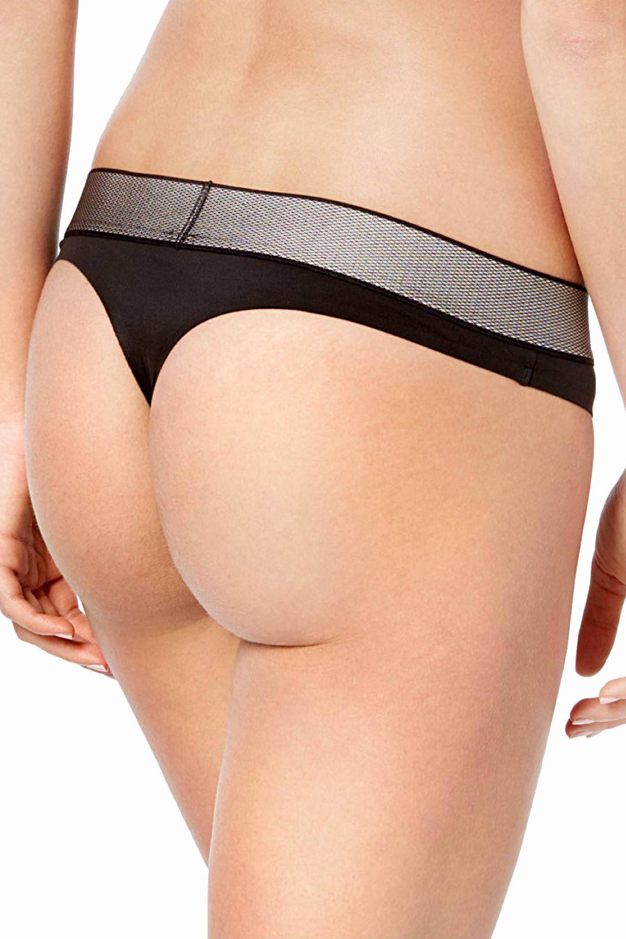 Calvin Klein Black Logo Stretch Thong
