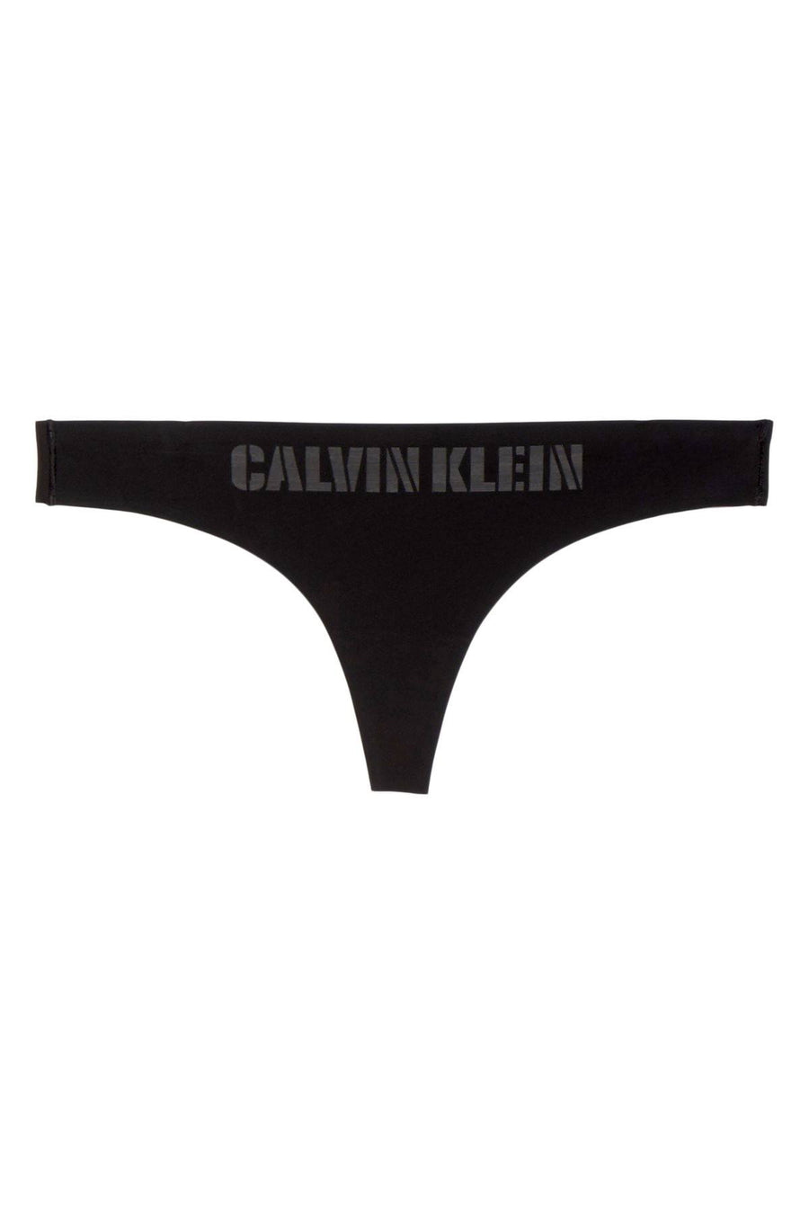Calvin Klein Black Logo-Waist Laser-Cut Thong