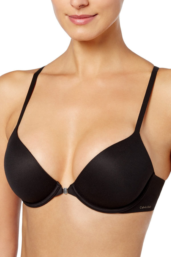 Calvin Klein Black Perfectly Fit Memory Touch Plunge Racerback Bra