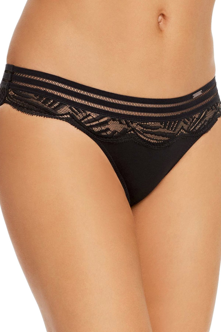 Calvin Klein Black Perfectly-Fit Sheer/Lace Bikin Brief