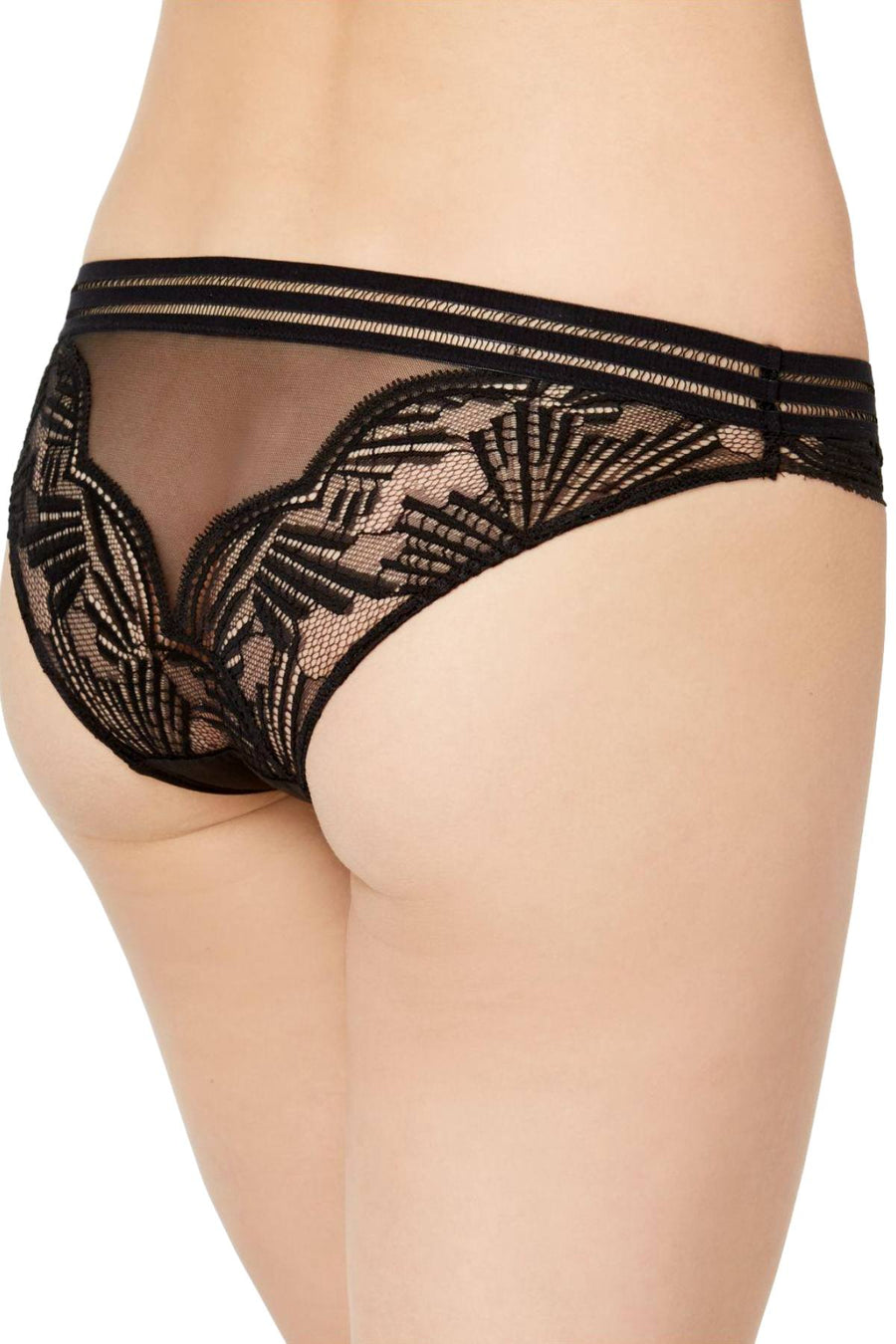 Calvin Klein Black Perfectly-Fit Sheer/Lace Bikin Brief