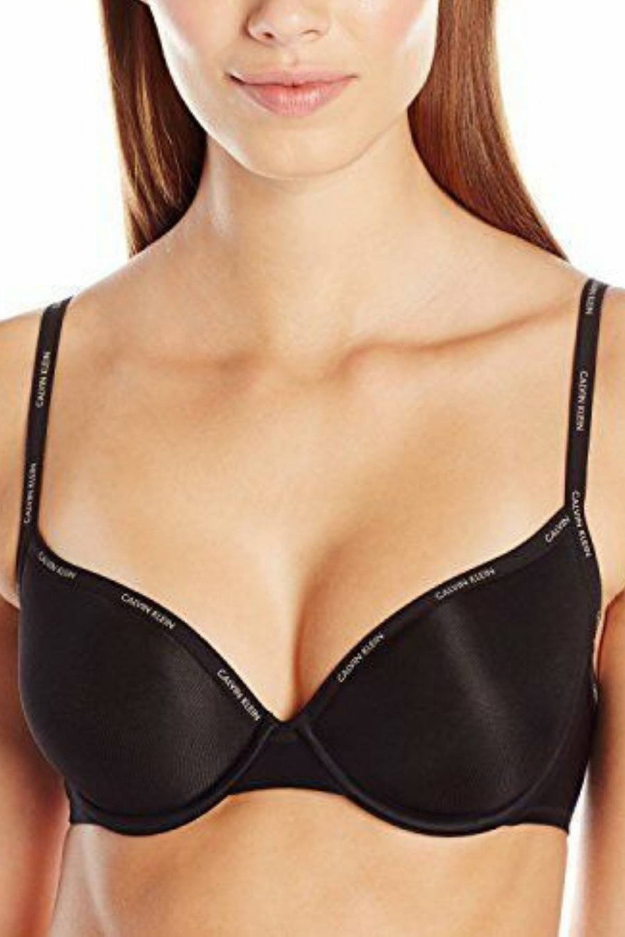 Calvin Klein Black Sheer Marquisette Lightly-Lined Demi Bra
