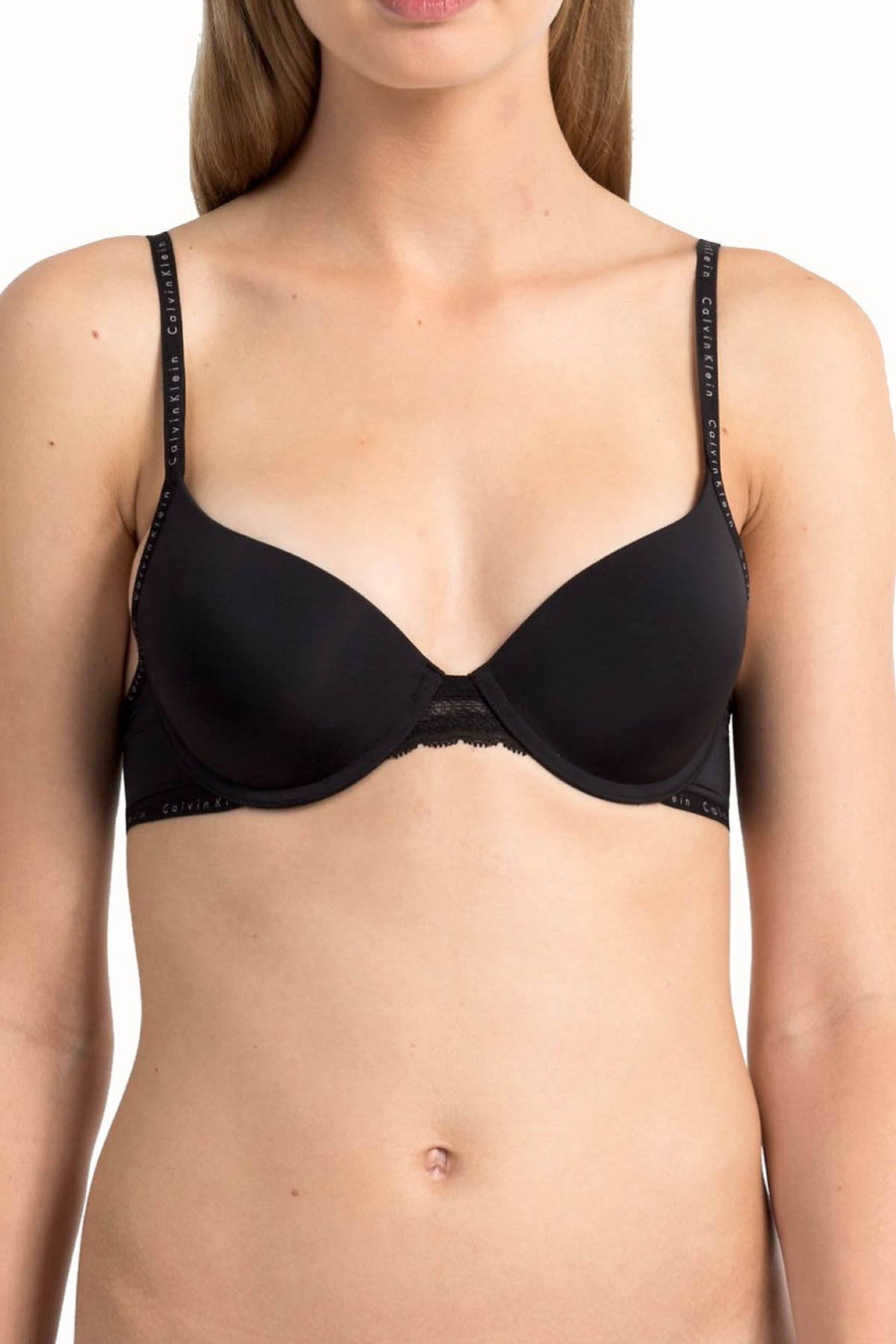 Calvin Klein Black Signature Lace-Trim Demi Bra
