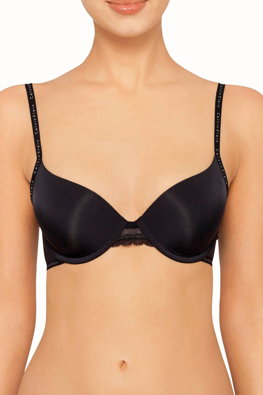 Calvin Klein Black Signature Lace-Trim Demi Bra