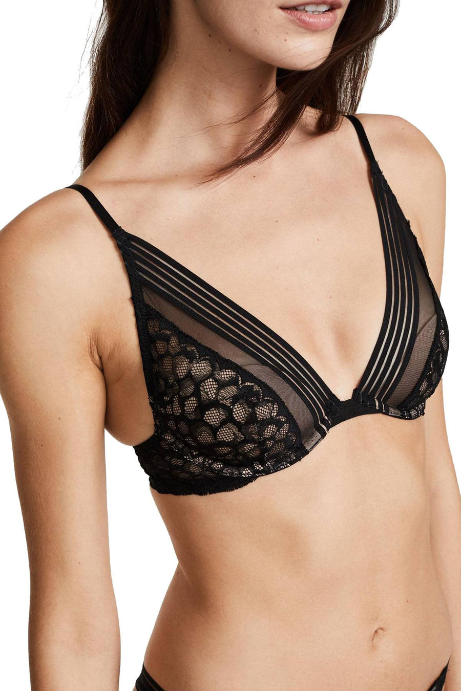 Calvin Klein Black Vixen Molded Lace Bra