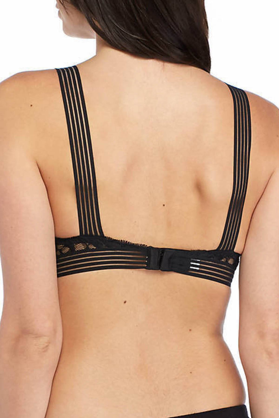 Calvin Klein Black Vixen Striped-Strap Lace Bra