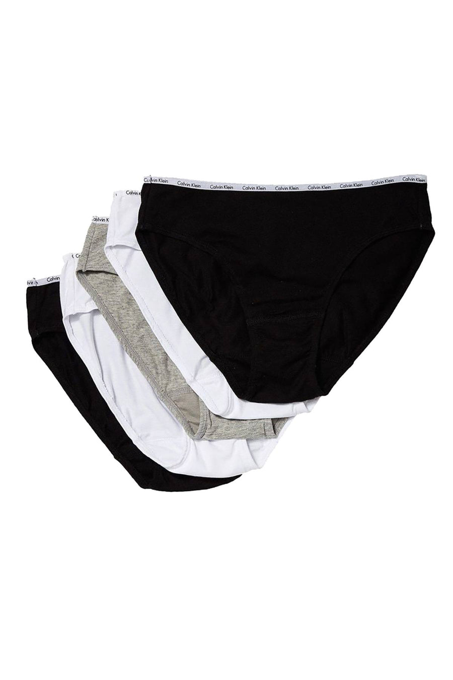 Calvin Klein Black/White/Grey Cotton Stretch Logo Bikini Panty 5 Pack