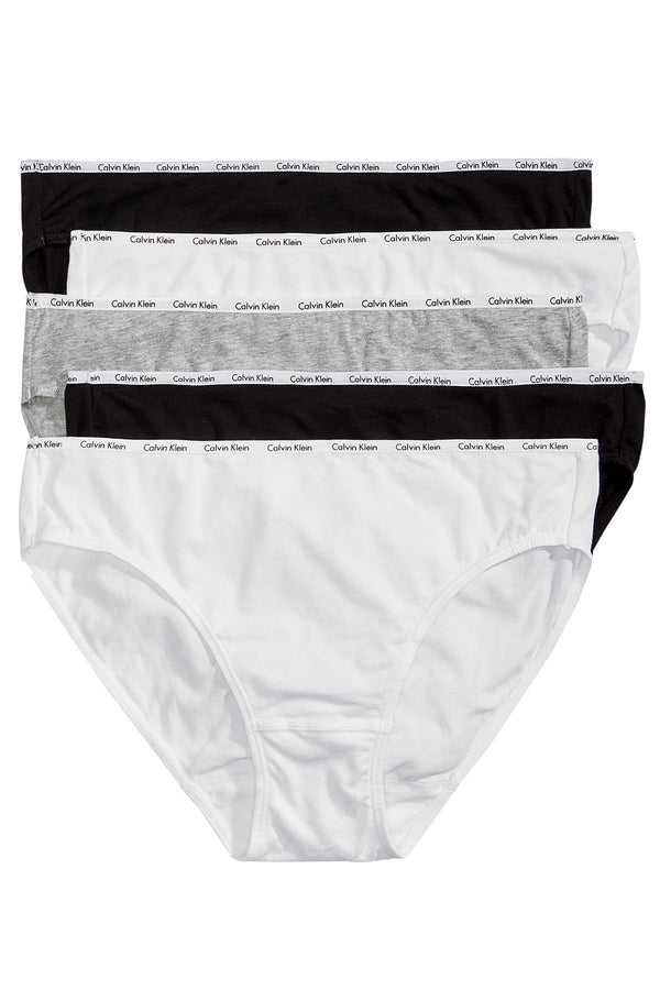Calvin Klein Black/White/Grey Cotton Stretch Logo Bikini Panty 5 Pack