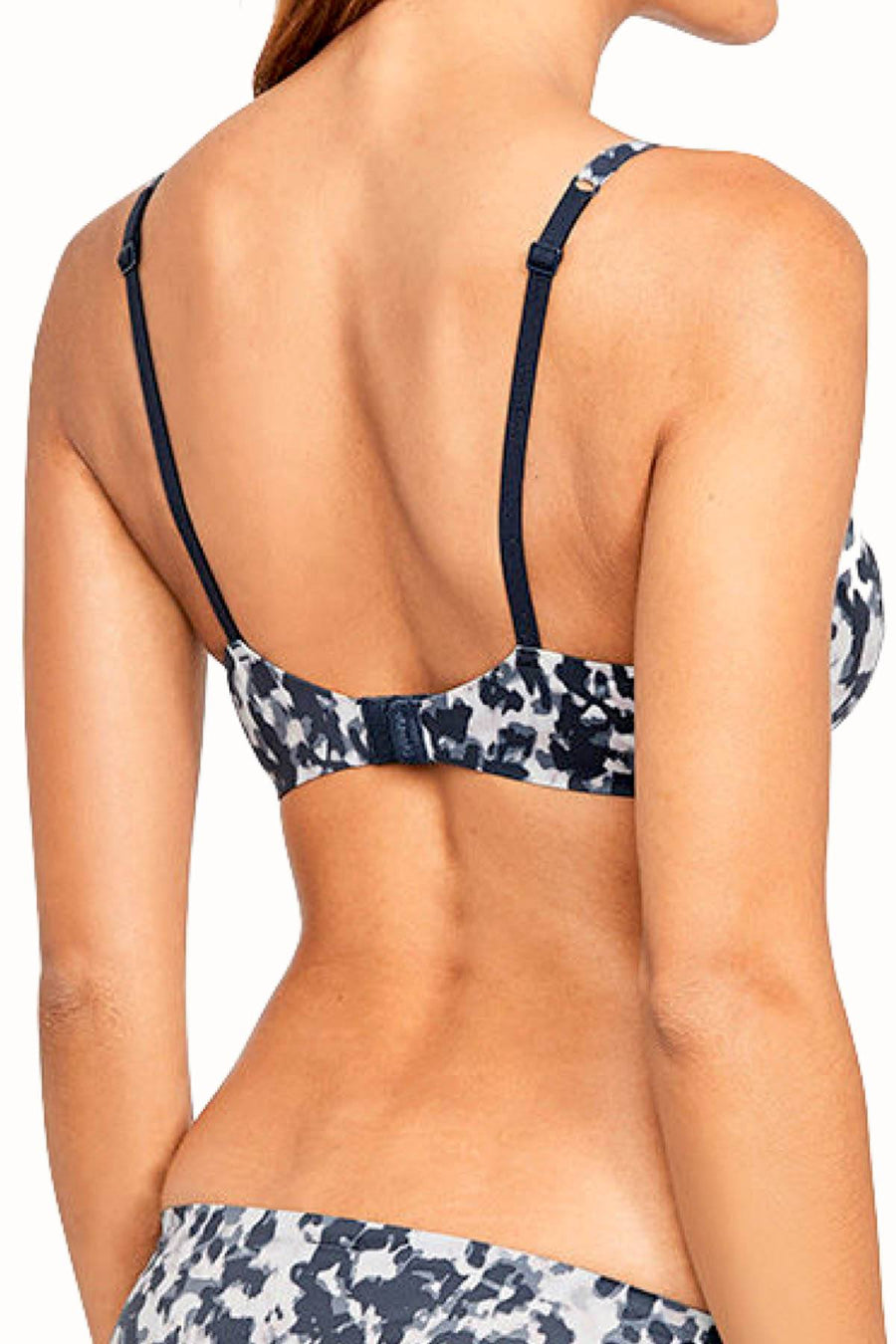 Calvin Klein Blue Mesmerizing-Print Perfectly-Fit Full-Coverage T-Shirt Bra