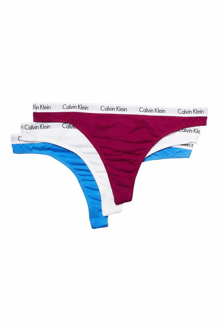 Calvin Klein Blue/Wine/White Carousel Thong 3-Pack