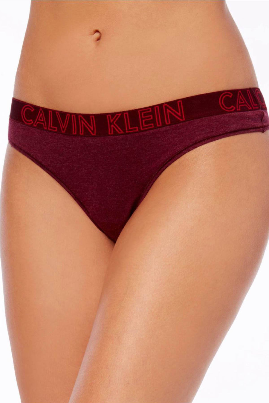 Calvin Klein Brazen-Wine Ultimate Logo-Waist Thong