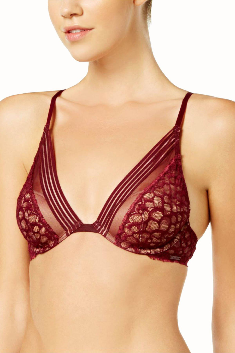 Calvin Klein Brazen-Wine Vixen Molded Lace Bra