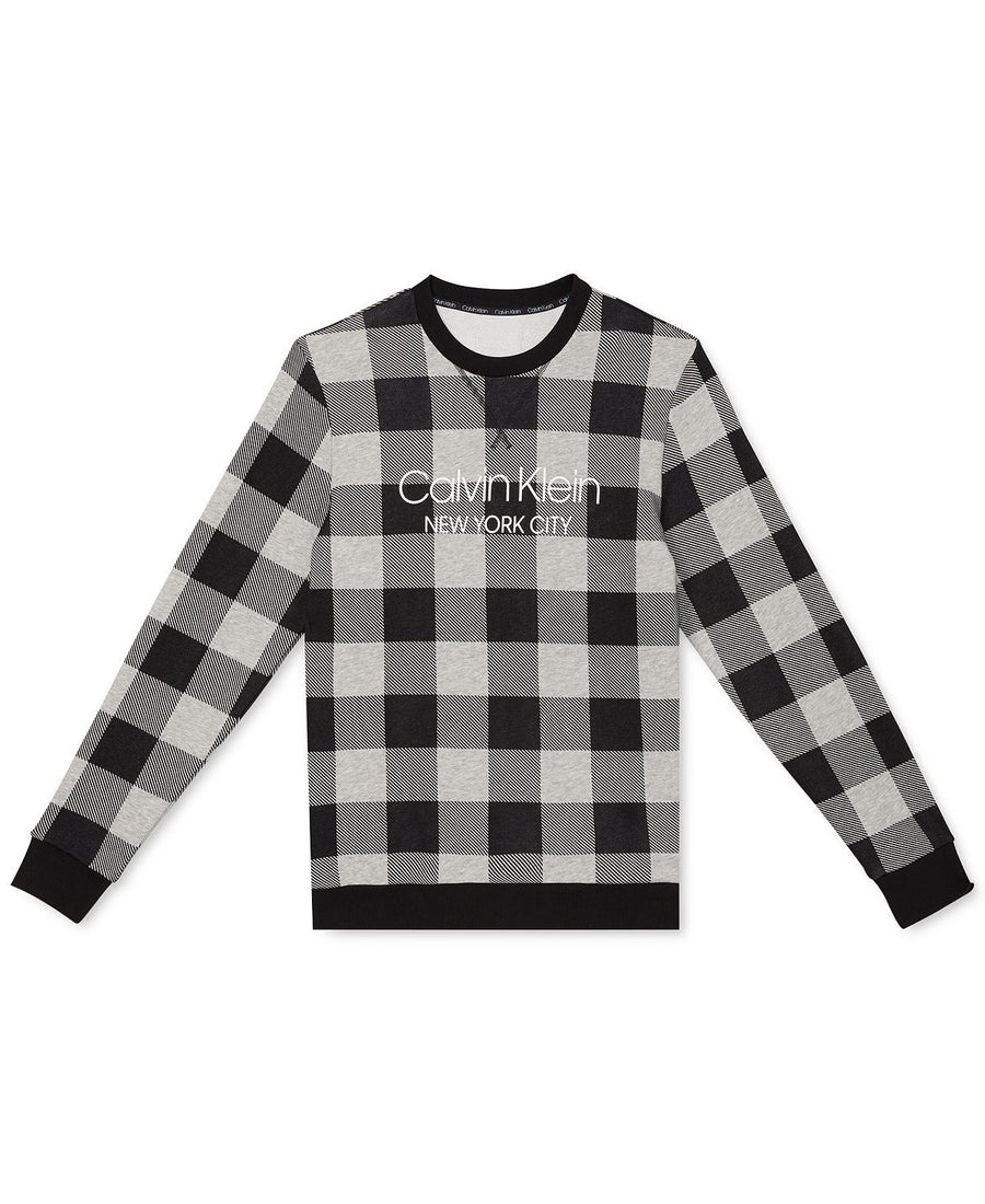 Calvin Klein Buffalo Plaid Sweatshirt Grey Heather Buffalo Check