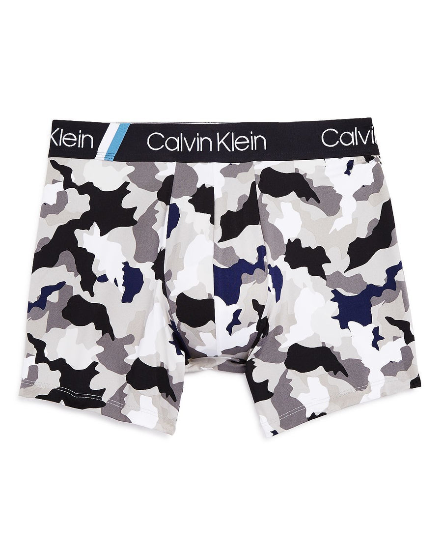 Calvin Klein Camouflage-print Microfiber Boxer Briefs Black/White/Gray