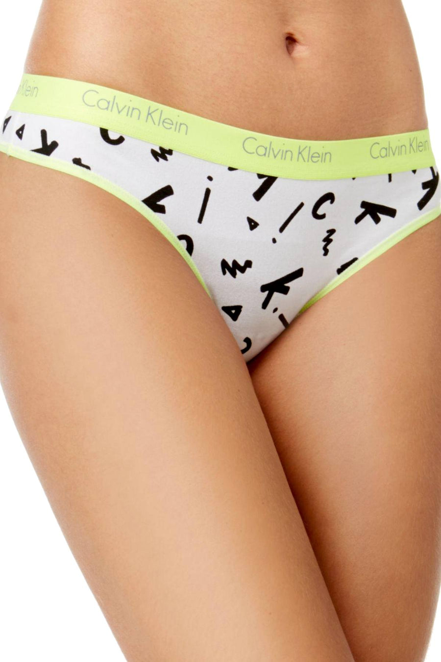Calvin Klein Chaotic-Logo Printed CK-One Logo Thong