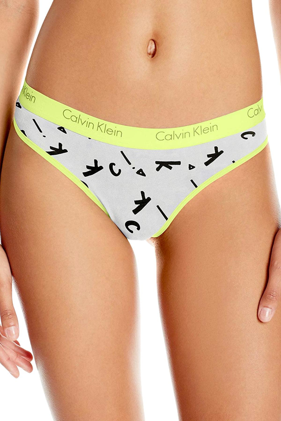 Calvin Klein Chaotic-Logo Printed CK-One Logo Thong