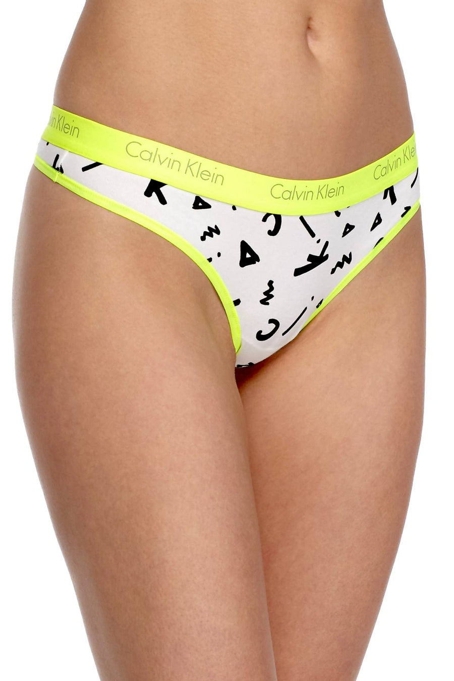 Calvin Klein Chaotic-Logo Printed CK-One Logo Thong