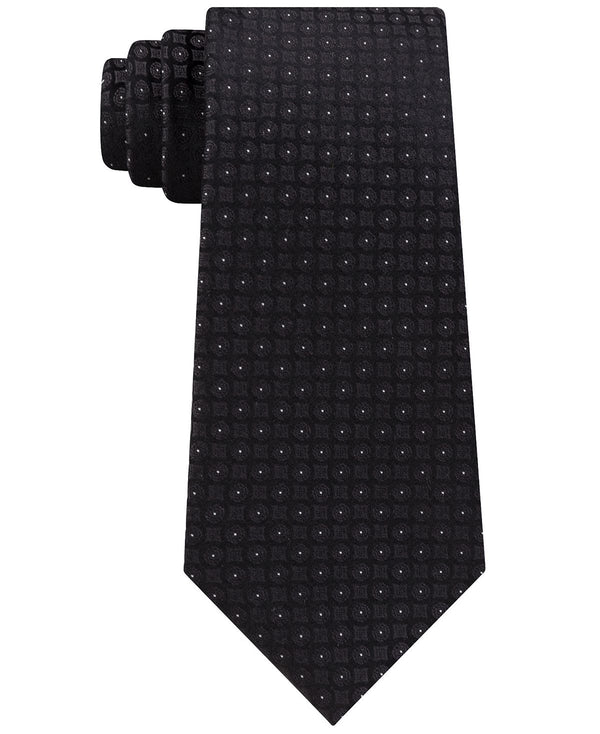Calvin Klein Clean Medallion Slim Silk Tie Black