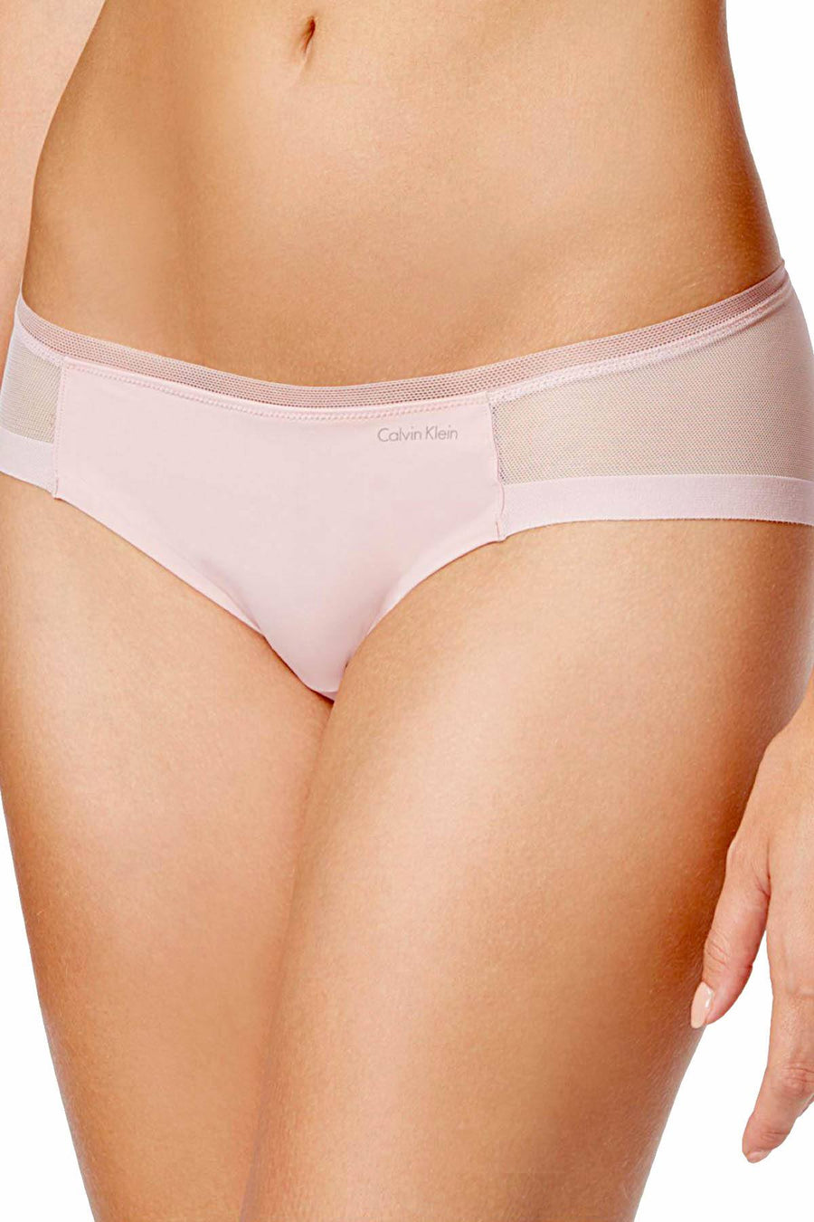 Calvin Klein Connected-Pink Sculpted Mesh-Panel Bikini Brief