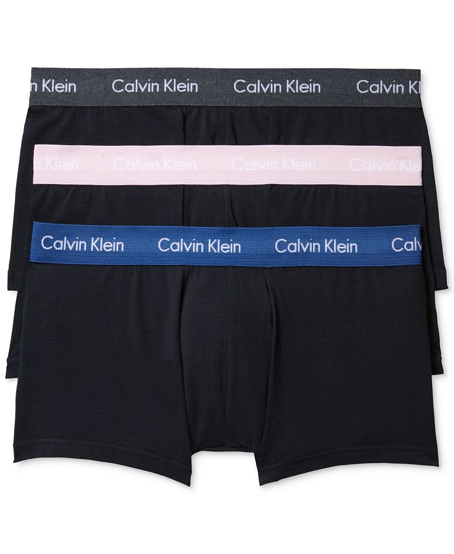 Calvin Klein Cotton Stretch Low-rise Trunks 3-pack Black/pink
