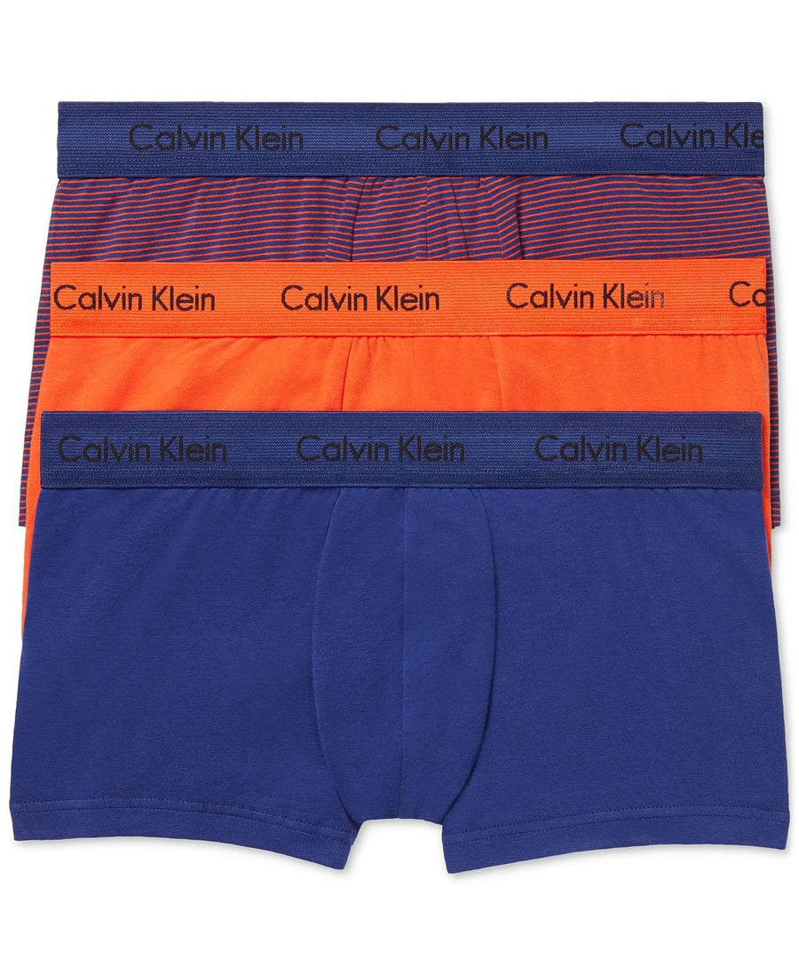 Calvin Klein Cotton Stretch Low-rise Trunks 3-pack Orange Assorted