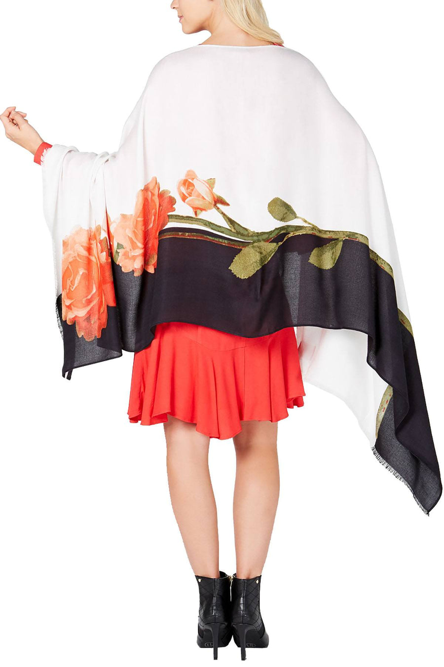 Calvin Klein Eggshell Rose Colorblocked Pashmina
