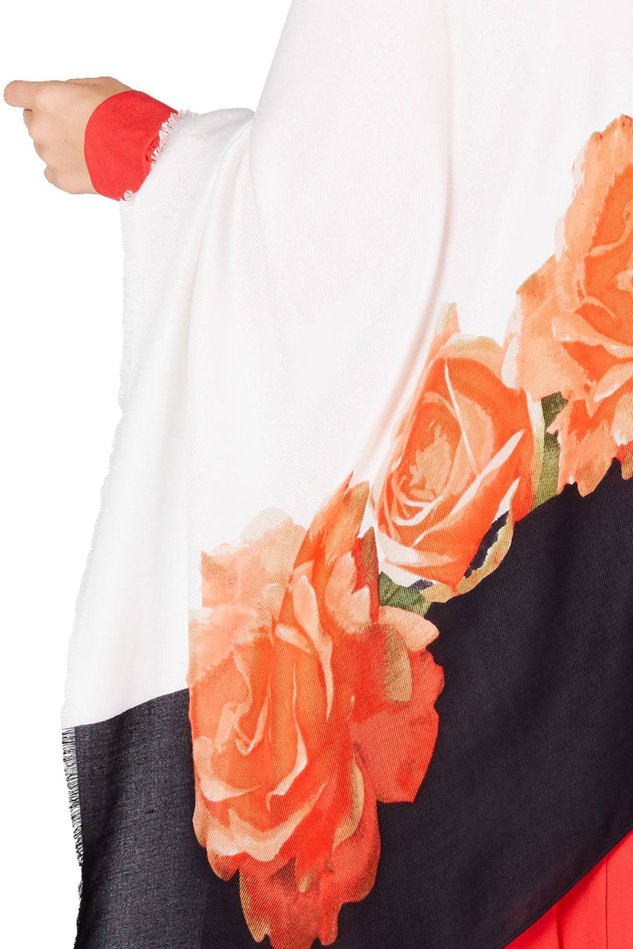 Calvin Klein Eggshell Rose Colorblocked Pashmina