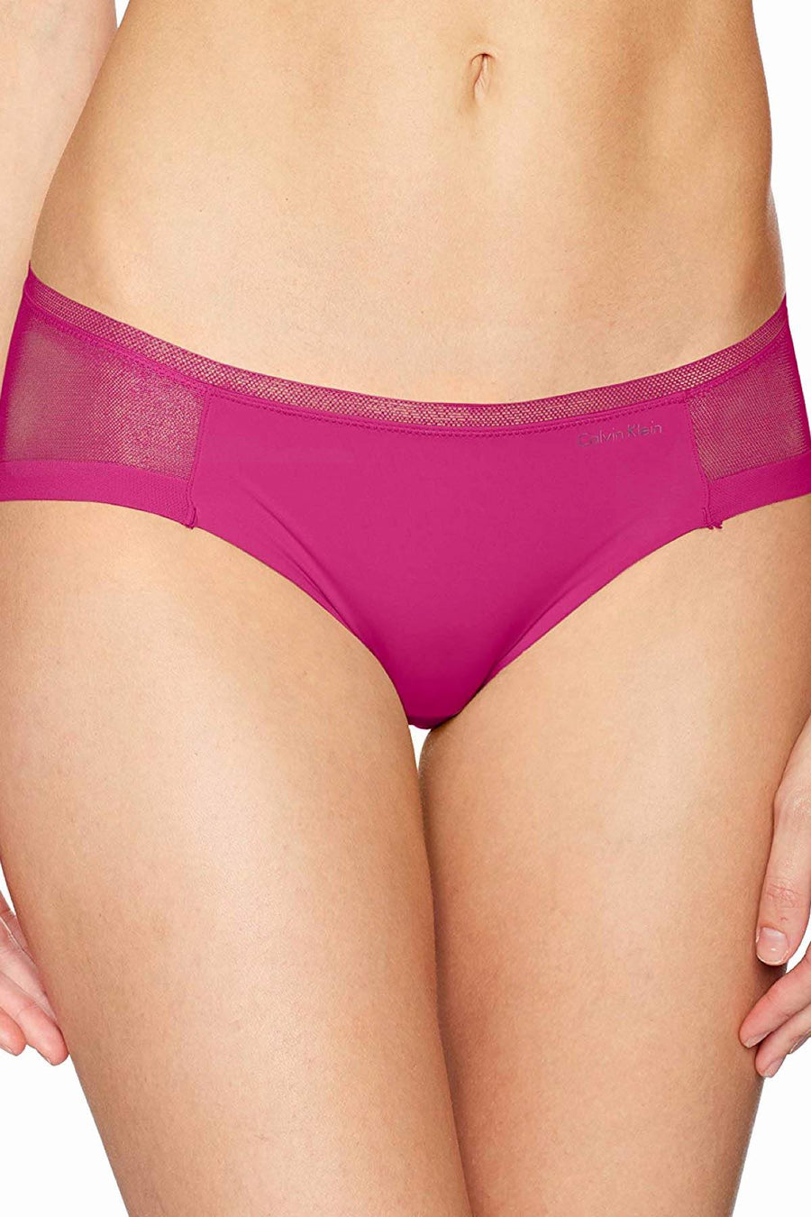 Calvin Klein Enthrall-Magenta Sculpted Mesh-Panel Bikini Brief