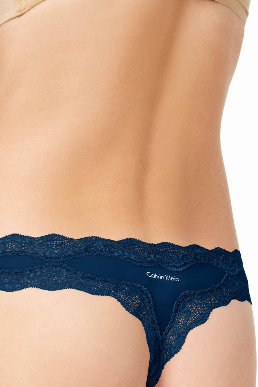 Calvin Klein Flux-Navy Croquette Lace Thong