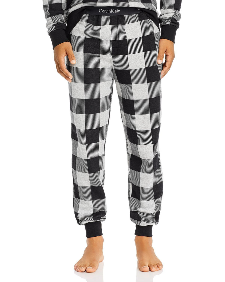 Calvin Klein Gingham Jogger Pants Gray Plaid