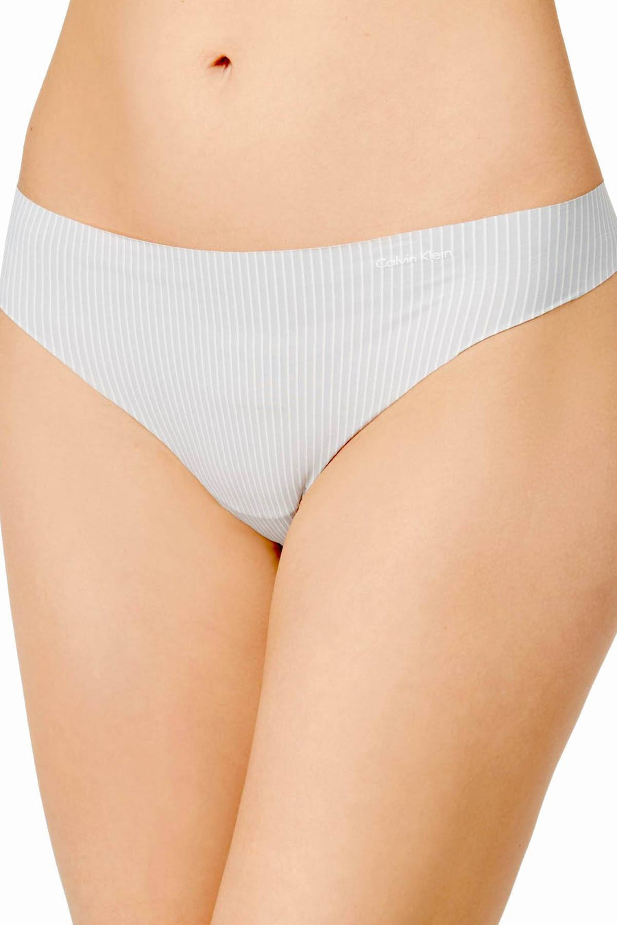 Calvin Klein Grey-Gaze Parallel-Lines Invisibles Thong