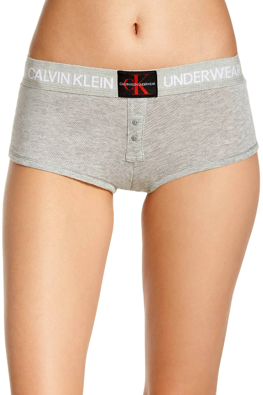 Calvin Klein Grey Heather Monogram Mesh Boyshort