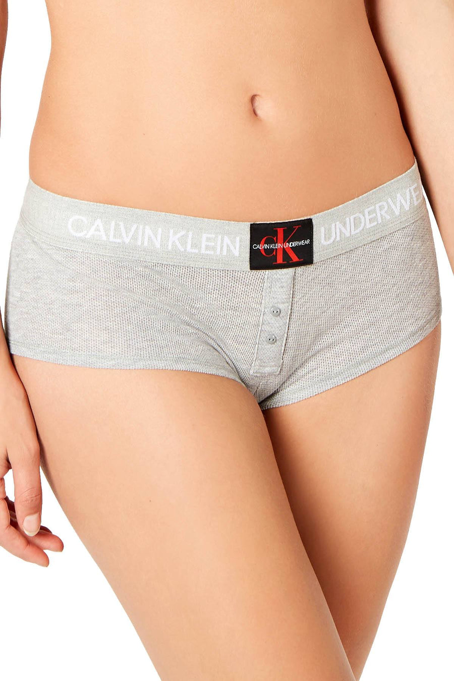 Calvin Klein Grey Heather Monogram Mesh Boyshort