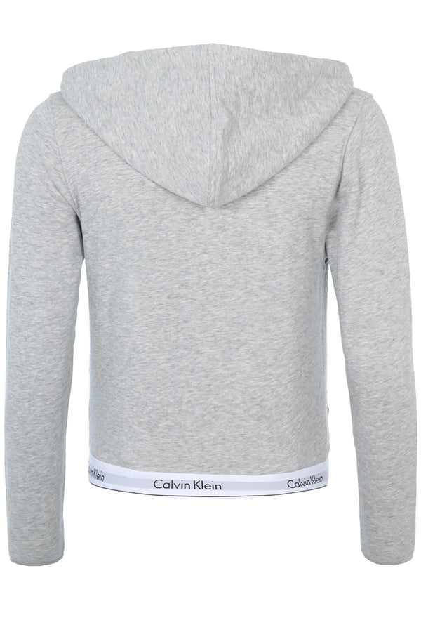 Calvin Klein Heather-Gray Modern Cotton-Blend Lounge Hoodie