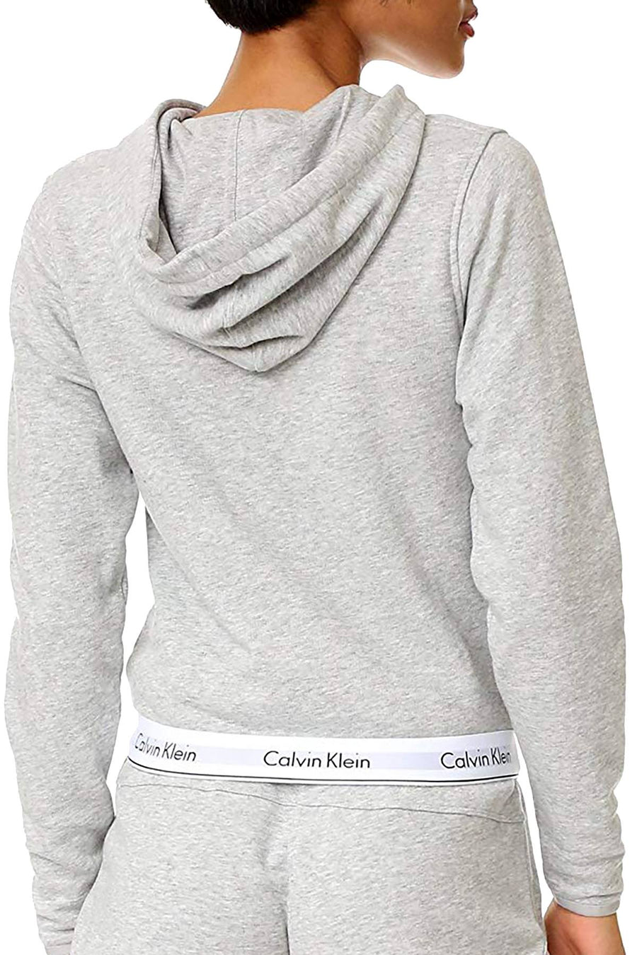 Calvin Klein Heather-Gray Modern Cotton-Blend Lounge Hoodie