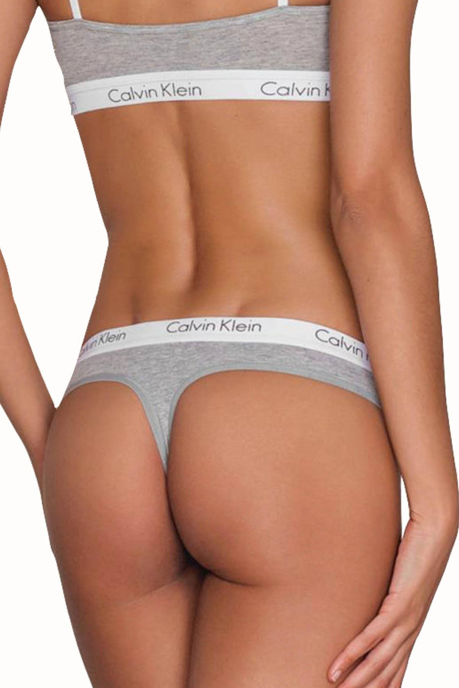 Calvin Klein Heather-Grey CK-One Logo Thong