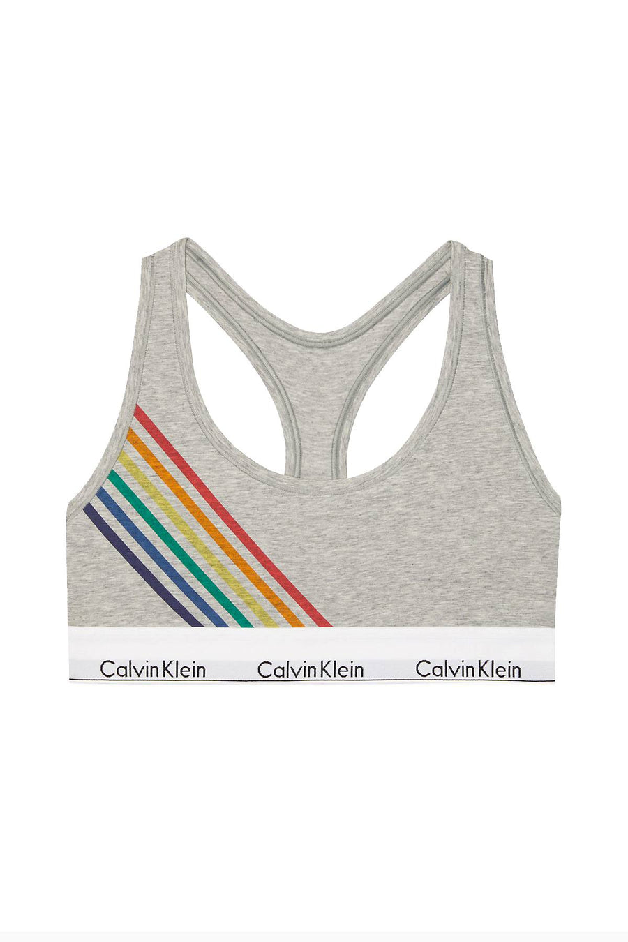 Calvin Klein Heather Grey Pride Limited Edition Modern Cotton Rainbow Bralette