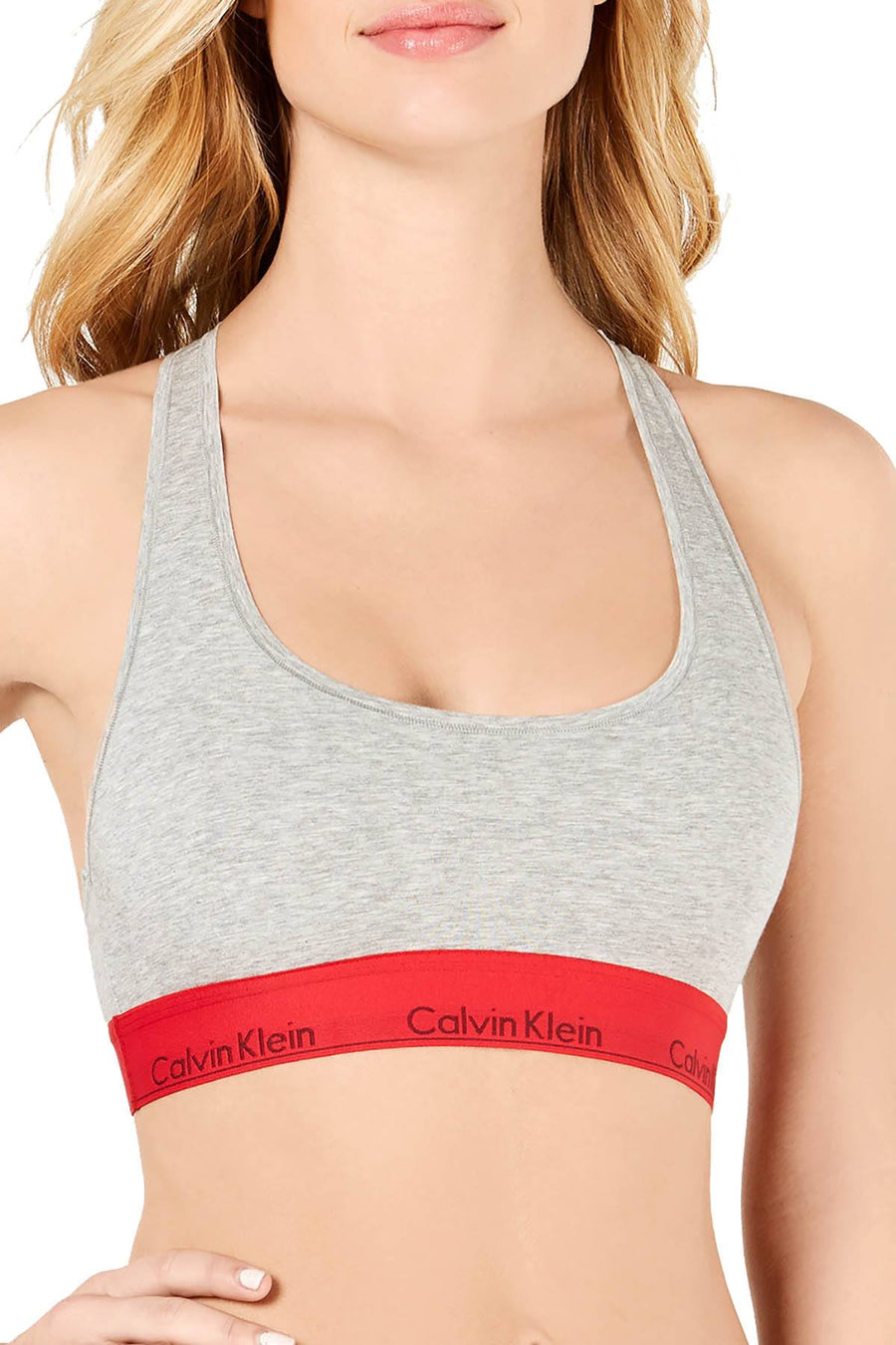Calvin Klein Heather Grey/Red Modern Cotton/Modal Bralette