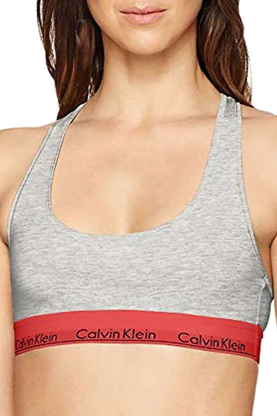Calvin Klein Heather Grey/Red Modern Cotton/Modal Bralette