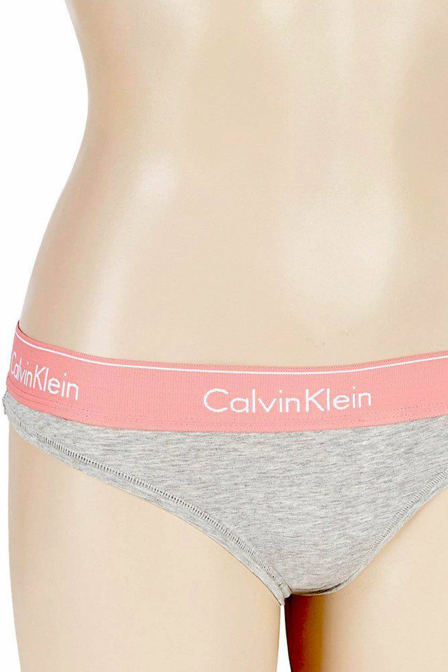 Calvin Klein Heather-Grey/Sensation-Pink Modern Cotton Thong