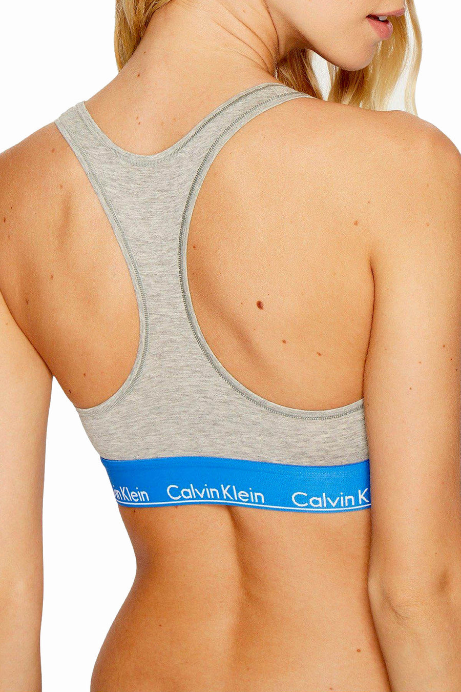 Calvin Klein Heather-Grey/Stella-Blue Modern Cotton Bralette