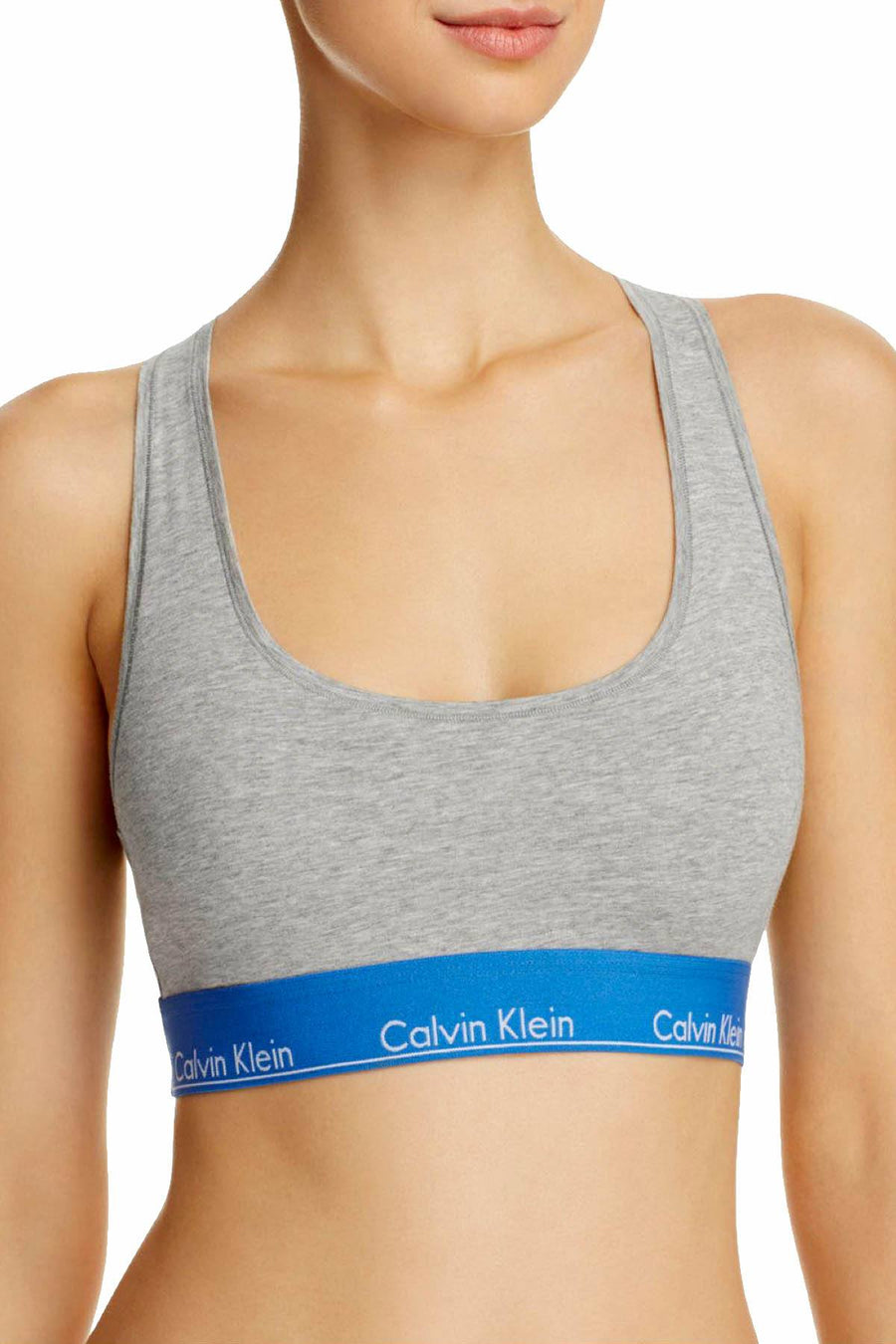 Calvin Klein Heather-Grey/Stella-Blue Modern Cotton Bralette