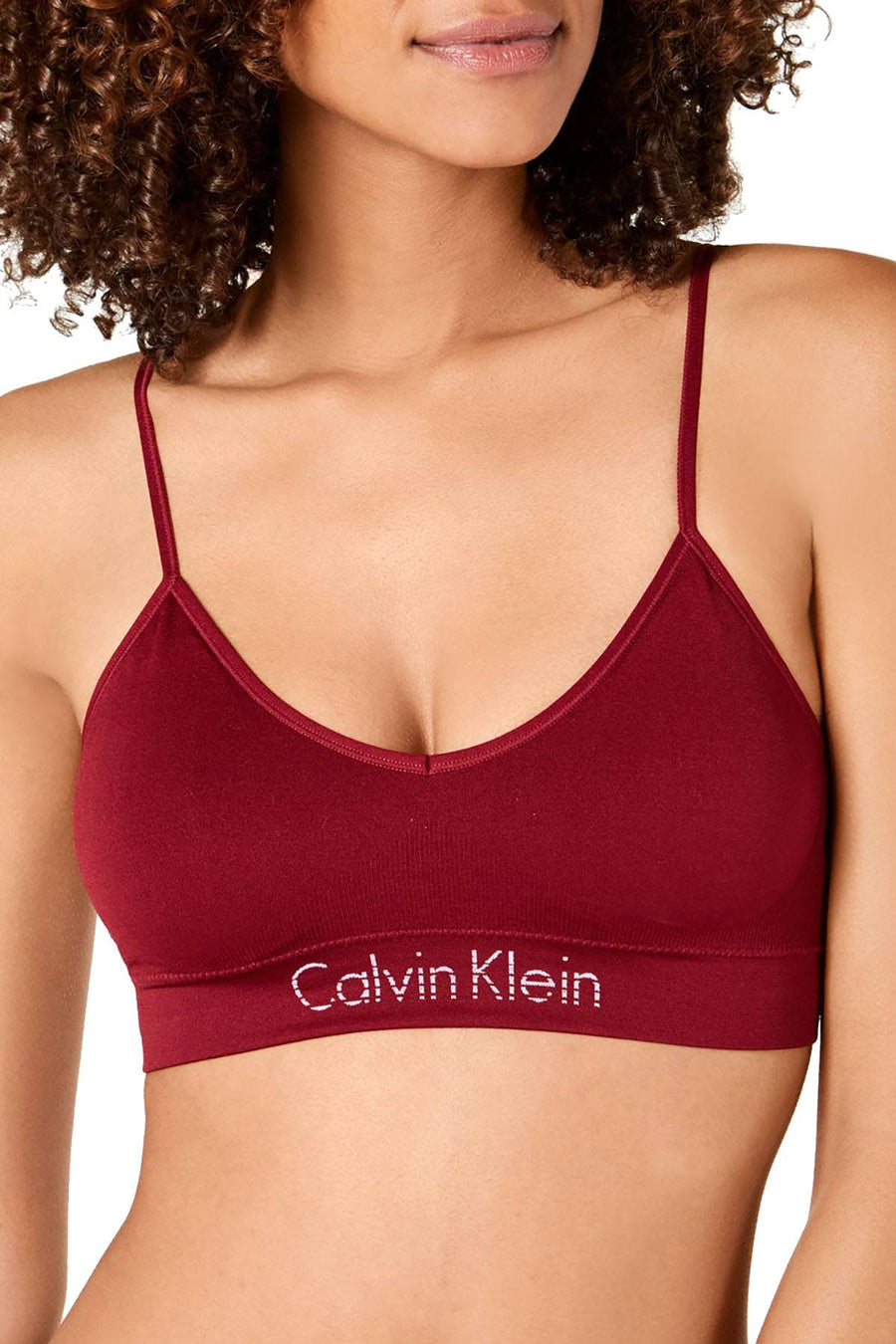 Calvin Klein Horizon Seamless Padded Bralette in Cranberry