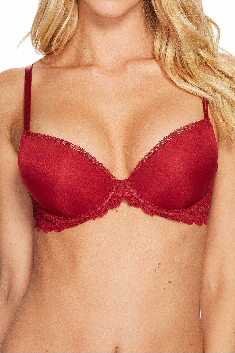 Calvin Klein Intoxicate-Red Seductive Comfort Lace Demi Lift Convertible Bra