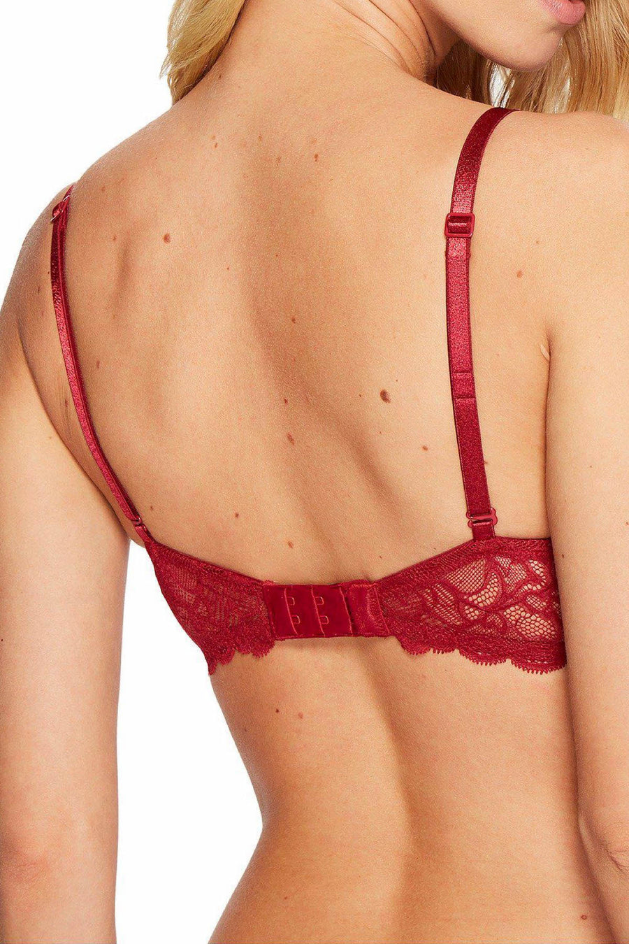Calvin Klein Intoxicate-Red Seductive Comfort Lace Demi Lift Convertible Bra