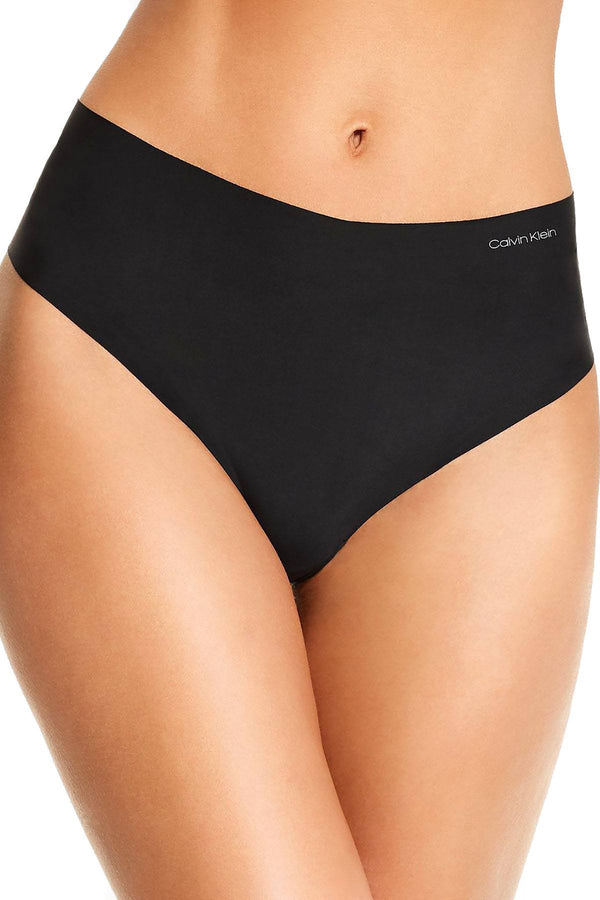 Calvin Klein Invisibles High Waist Retro Thong in Black